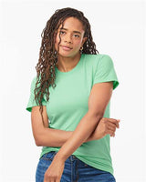 Pretreated Tultex 602CVC Unisex Combed CVC T-Shirt - Heather Light Mint - On Model