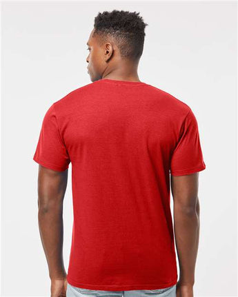 Pretreated Tultex 290 Unisex Heavyweight Jersey T-Shirt - Red - On Model - Back