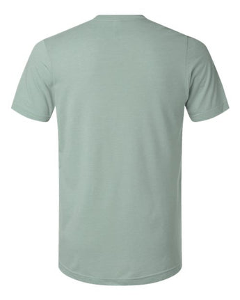 Pretreated Tultex 602CVC Unisex Combed CVC T-Shirt - Heather Light Sage - Back