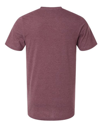 Pretreated Tultex 602CVC Unisex Combed CVC T-Shirt - Heather Maroon - Back