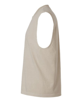 Pretreated American Apparel 207GD Unisex Heavyweight Cotton Garment-Dyed Boxy Muscle Tee - Faded Bone - Side