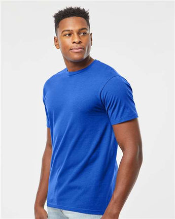 Pretreated Tultex 290 Unisex Heavyweight Jersey T-Shirt - Royal - On Model - Side