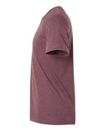 Pretreated Tultex 602CVC Unisex Combed CVC T-Shirt - Heather Maroon - Side