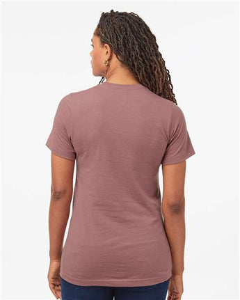 Pretreated Tultex 602CVC Unisex Combed CVC T-Shirt - Heather Mauve - On Model - Back