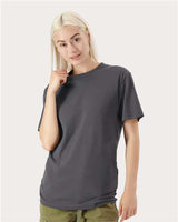 Pretreated American Apparel 5389 Unisex Sueded Tee - Sueded Asphalt - On Model
