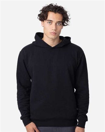 Pretreated econscious EC5300 Unisex Reclaimist Fiber Hooded Sweatshirt - Black - On Model