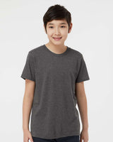 Pretreated Tultex 235 Youth Fine Jersey T-Shirt - Heather Charcoal