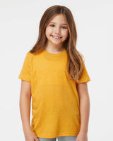 Pretreated Tultex 235 Youth Fine Jersey T-Shirt - Heather Mellow Yellow