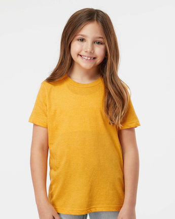 Pretreated Tultex 235 Youth Fine Jersey T-Shirt - Heather Mellow Yellow