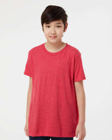 Pretreated Tultex 235 Youth Fine Jersey T-Shirt - Heather Red