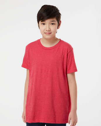 Pretreated Tultex 235 Youth Fine Jersey T-Shirt - Heather Red