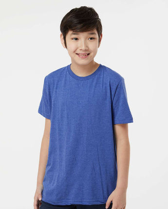 Pretreated Tultex 235 Youth Fine Jersey T-Shirt - Heather Royal
