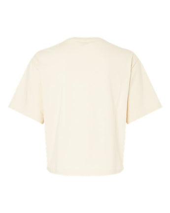 Pretreated American Apparel 102 Women's Fine Jersey Mid-Length Boxy Tee - Creme - Back