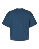 Pretreated American Apparel 102 Women's Fine Jersey Mid-Length Boxy Tee - Sea Blue - Back