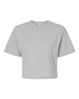 Pretreated American Apparel 102 Women's Fine Jersey Mid-Length Boxy Tee - Heather Grey