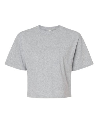 Pretreated American Apparel 102 Women's Fine Jersey Mid-Length Boxy Tee - Heather Grey