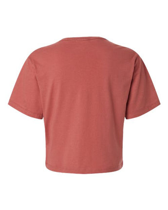 Pretreated American Apparel 102 Women's Fine Jersey Mid-Length Boxy Tee - Canyon - Back