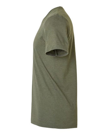 Pretreated Tultex 602CVC Unisex Combed CVC T-Shirt - Heather Military Green - Side
