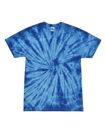 Pretreated Colortone 1000 Unisex Multi-Color Tie-Dyed T-Shirt - Spider Royal