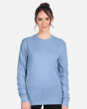 Pretreated Next Level 6210 CVC Unisex T-Shirt - Heather Columbia Blue - Model