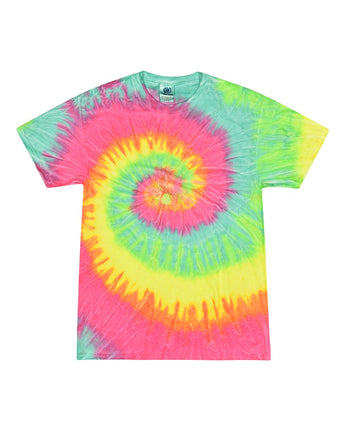 Pretreated Colortone 1000 Unisex Multi-Color Tie-Dyed T-Shirt - Minty Rainbow