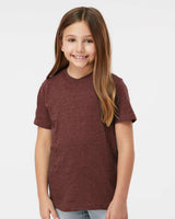 Pretreated Tultex 235 Youth Fine Jersey T-Shirt - Heather Burgundy