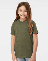 Pretreated Tultex 235 Youth Fine Jersey T-Shirt - Heather Military Green