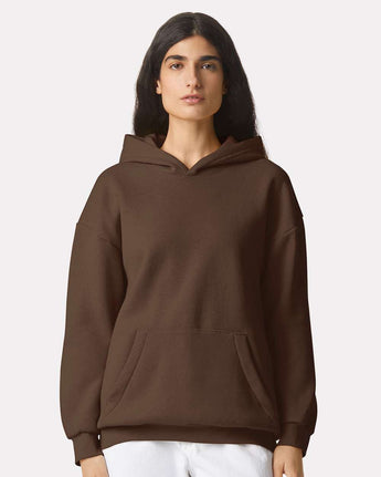Pretreated American Apparel RF498 Unisex ReFlex Fleece Hoodie Sweatshirt - Brown - Model