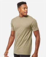 Pretreated Tultex 290 Unisex Heavyweight Jersey T-Shirt - Sand - On Model - Side