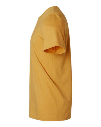 Pretreated Tultex 602CVC Unisex Combed CVC T-Shirt - Heather Mustard - Side