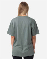 Pretreated econscious EC1070 Unisex Reclaimist Fiber Vibes T-Shirt - Sage Leaf - On Model - Back