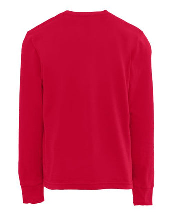 Pretreated Next Level 3311 Youth Cotton Long Sleeve Tee - Red - Back