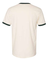 Pretreated Next Level 3604 Unisex Cotton Ringer Tee - Natural/ Forest Green - Back