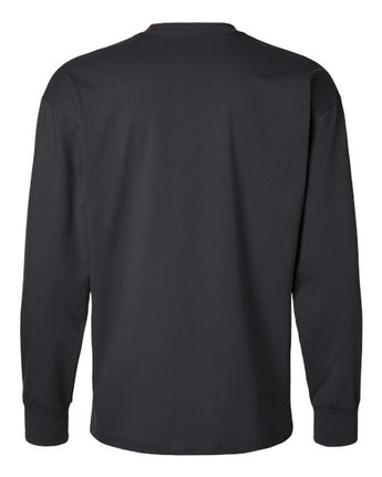 Pretreated Next Level 7211 Unisex Heavyweight Long Sleeve Tee - Graphite Black - Back