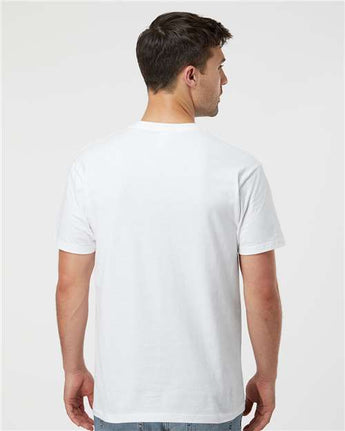 Pretreated Tultex 290 Unisex Heavyweight Jersey T-Shirt - White - On Model - Back