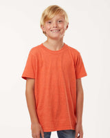 Pretreated Tultex 235 Youth Fine Jersey T-Shirt - Heather Orange