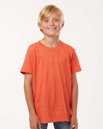 Pretreated Tultex 235 Youth Fine Jersey T-Shirt - Heather Orange