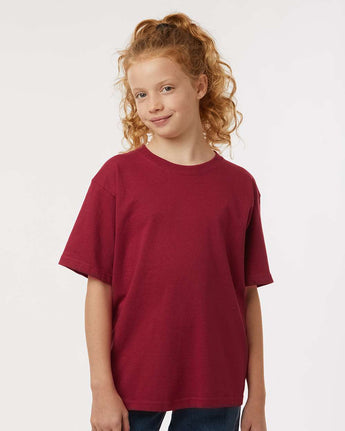 Pretreated M&O 4850 Youth Gold Soft Touch T-Shirt - Cardinal Red