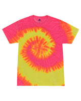 Pretreated Colortone 1000 Unisex Multi-Color Tie-Dyed T-Shirt - Fluorescent Swirl