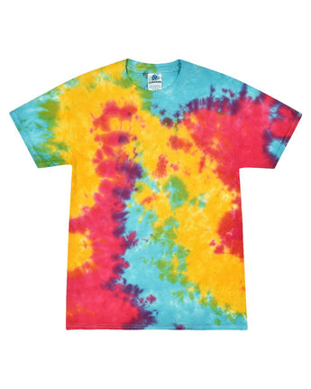 Pretreated Colortone 1000 Unisex Multi-Color Tie-Dyed T-Shirt - Multi Rainbow