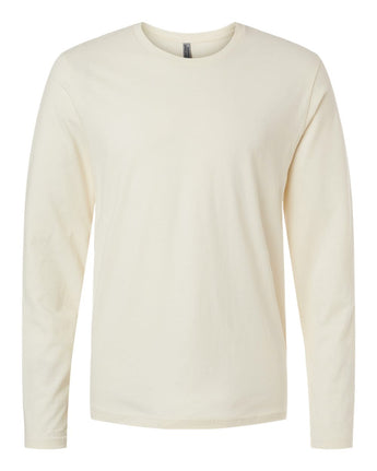 Pretreated Next Level 3601 Unisex Cotton Long Sleeve T-Shirt - Natural