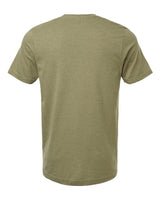 Pretreated Tultex 602CVC Unisex Combed CVC T-Shirt - Heather Olive Green - Back