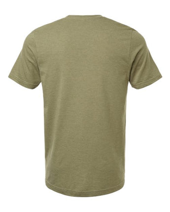 Pretreated Tultex 602CVC Unisex Combed CVC T-Shirt - Heather Olive Green - Back