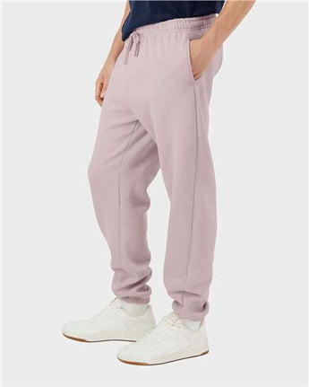 Pretreated American Apparel RF491 Unisex ReFlex Fleece Sweatpants - Blush - On Model - Side