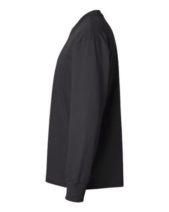 Pretreated Next Level 7211 Unisex Heavyweight Long Sleeve Tee - Graphite Black - Side
