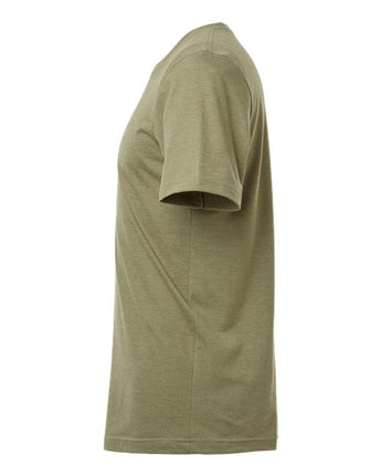 Pretreated Tultex 602CVC Unisex Combed CVC T-Shirt - Heather Olive Green - Side