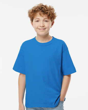 Pretreated M&O 4850 Youth Gold Soft Touch T-Shirt - Ocean Blue