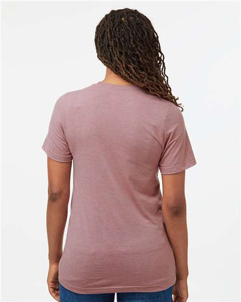 Pretreated Tultex 602CVC Unisex Combed CVC T-Shirt - Heather Orchid - On Model - Back