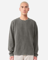 Pretreated BELLA+CANVAS 4851GD Unisex Heavyweight Garment-Dyed Long Sleeve Tee - Washed Charcoal