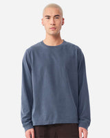 Pretreated BELLA+CANVAS 4851GD Unisex Heavyweight Garment-Dyed Long Sleeve Tee - Washed Navy